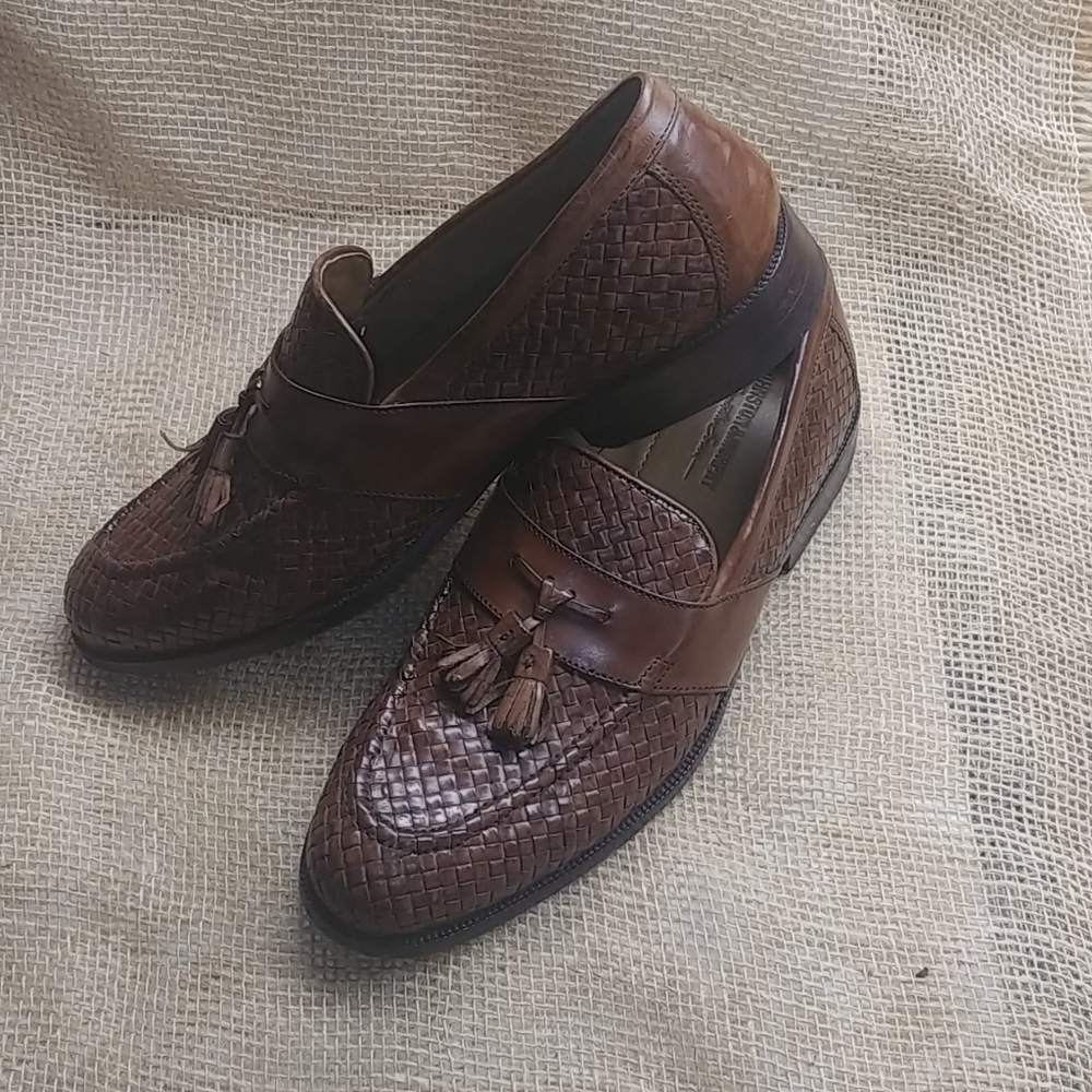 Johnston & Murphy woven leather tassel loafers - Picture 3 of 10